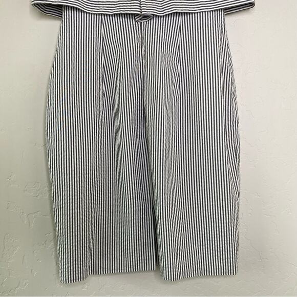 Banana Republic Gray and White Seersucker Layered Dress 0 - Picture 8 of 10